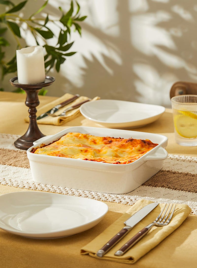 Sweese 8x8 inch Square Porcelain Baking Dish with Double Handles - Non-Stick Oven Casserole Pan for Brownie, Lasagna, Roasting - Great for Serving or Cooking - Image 4